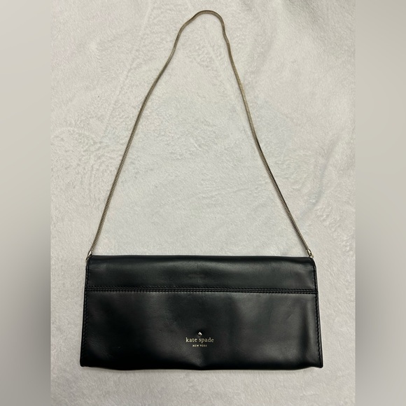 Kate Spade Wise Owl Leather & Metallic Clutch Convertible Shoulder Purse Bag - Picture 2 of 10